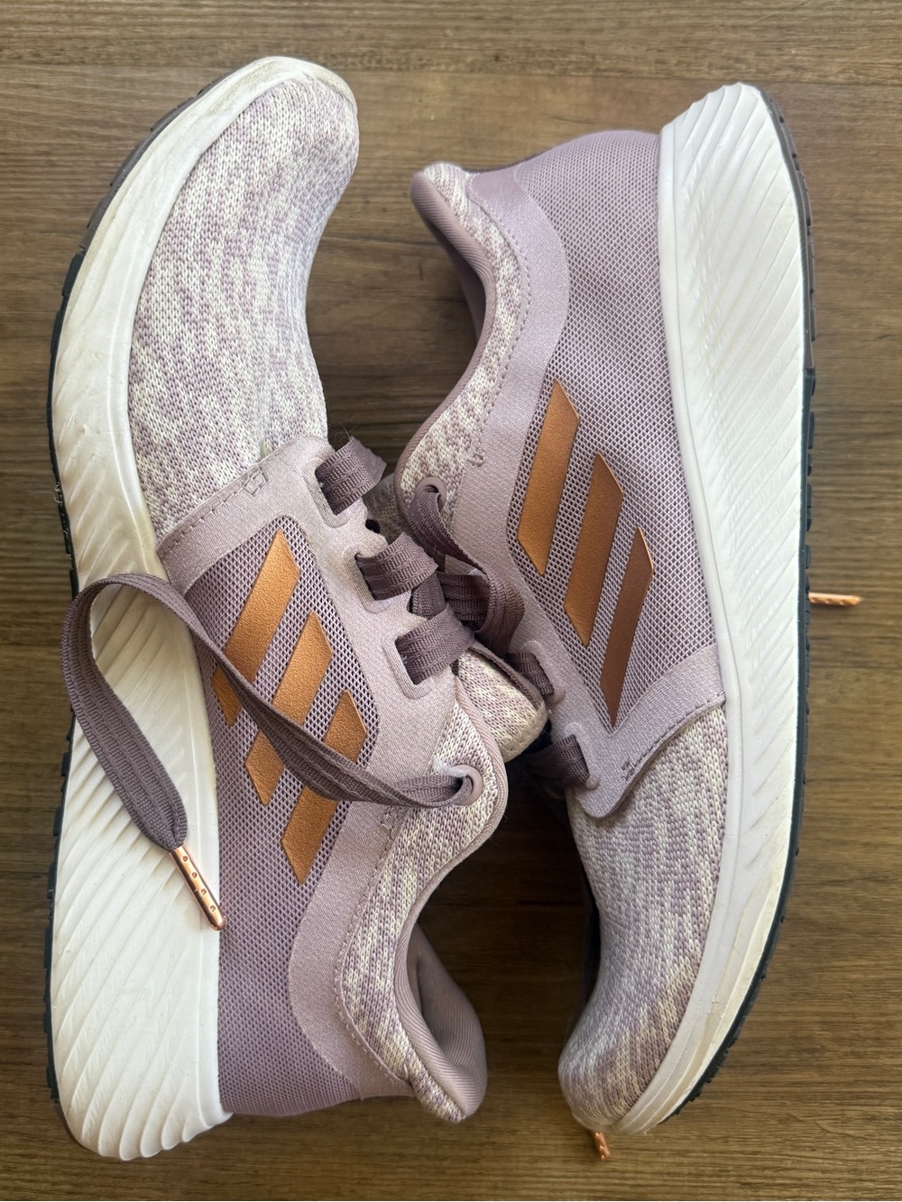 adidas Women's Dusty Lavender Running Shoes with Copper Stripes